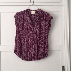 Anthropologie short sleeve button top